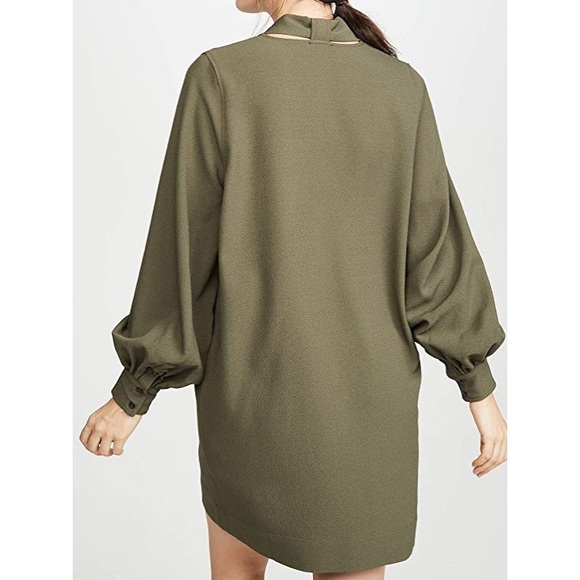 Ganni tie neck crepe shift dress - Picture 12 of 13